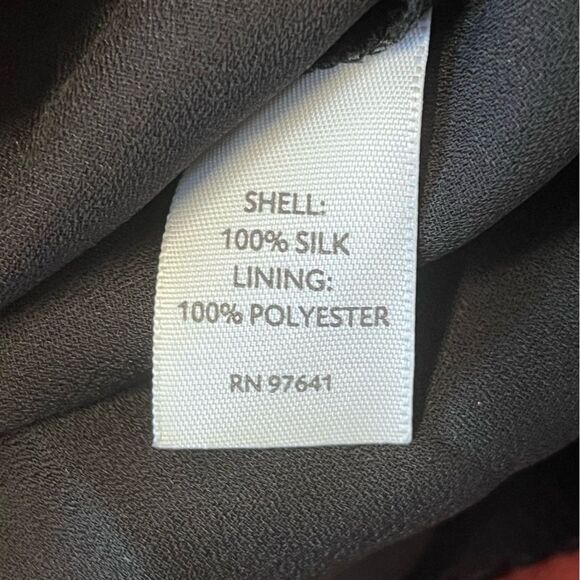 J Jill | 100% Silk Wine Red black Grey Elastic Waist Formal Pleated Skirt 10 - Picture 6 of 8